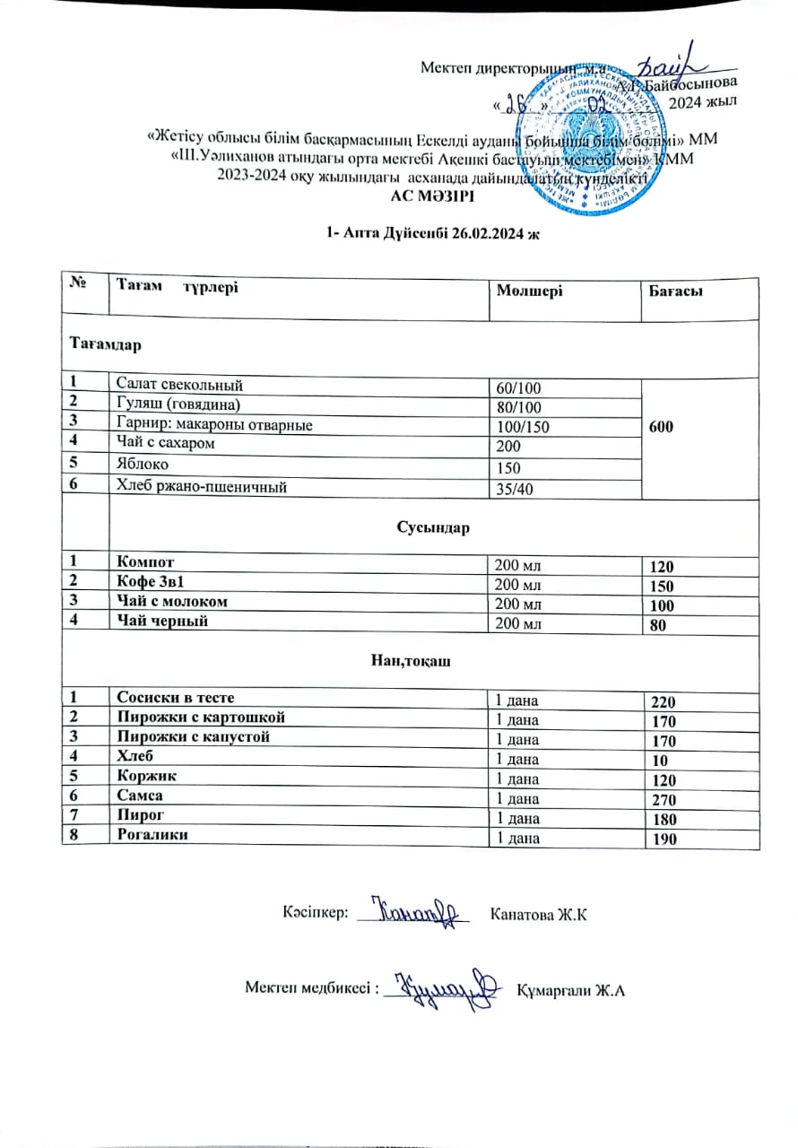 Ас мәзірі 26.02.2024