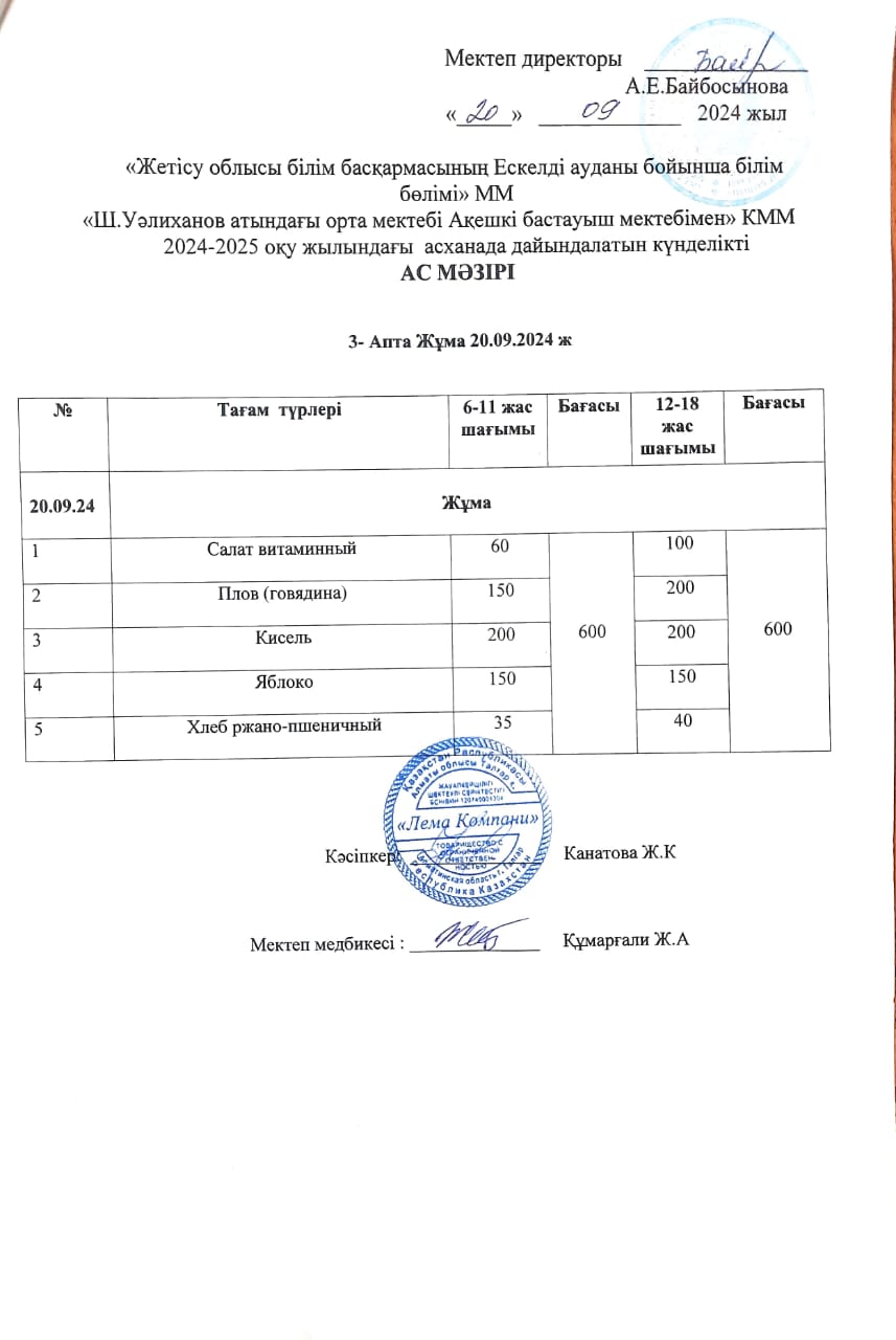 Ас мәзірі 20.09.2024 ж.