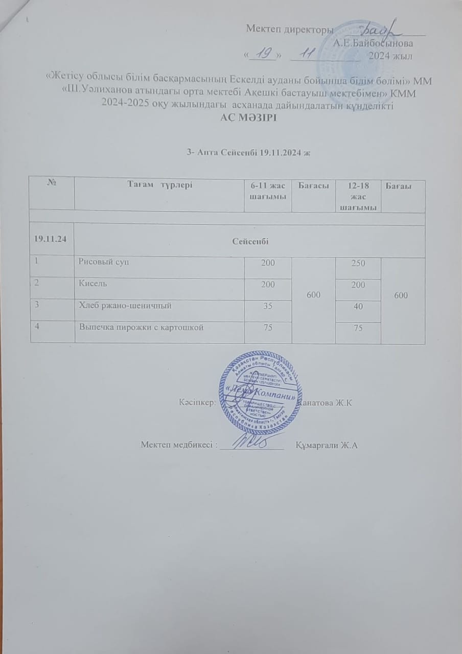 Ас мәзірі 19.11.2024